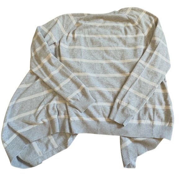 Nautica Womens Striped Wrap Cardigan-Gray-Medium-GUC - Picture 5 of 6